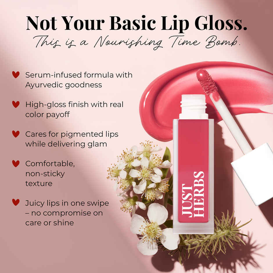 Just Herbs Serum Infused Lip Gloss (Soft Lush)