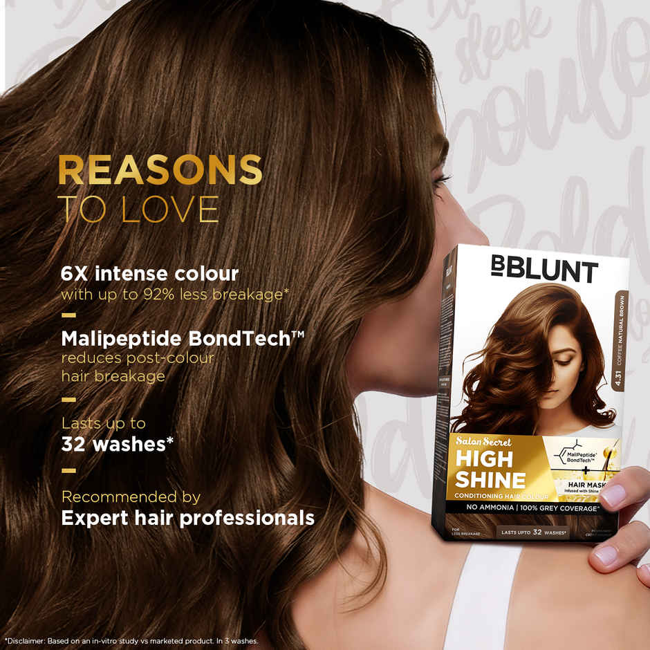 Bblunt Salon Secret High Shine Conditioning Hair Colour | Coffee Natural Brown