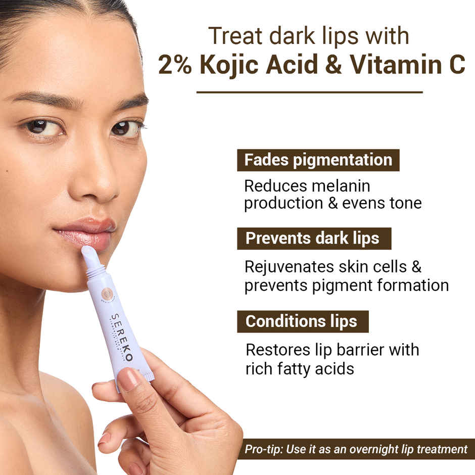 SEREKO Lip Balm for Dark Lips Kojic Acid, Vitamic C & Mango Butter | 24 H Hydration | Affogato