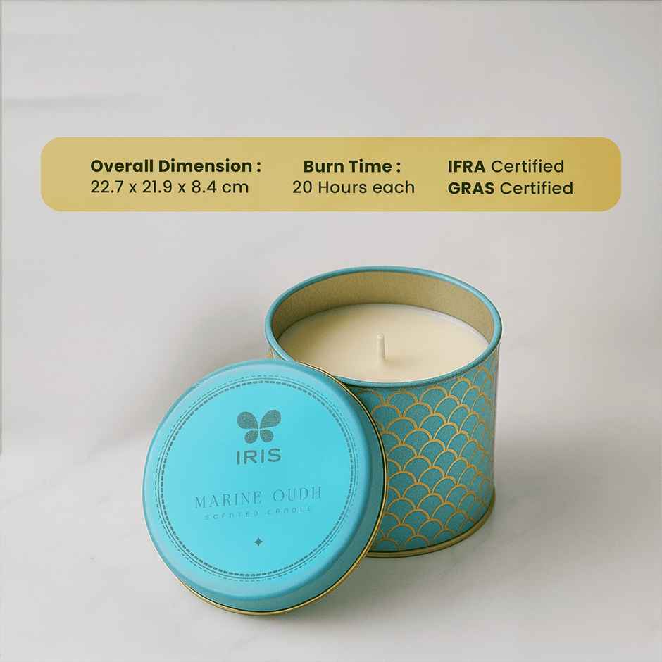 IRIS Oudh Aroma Tin Candles Luxe Collection | Assorted Gift Set