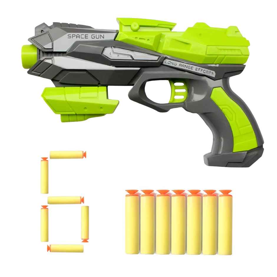 Toyshine Thunder Strike Load Shoot Gun Toy with 6 Safe Foam Darts Long Range Target Shooting Green