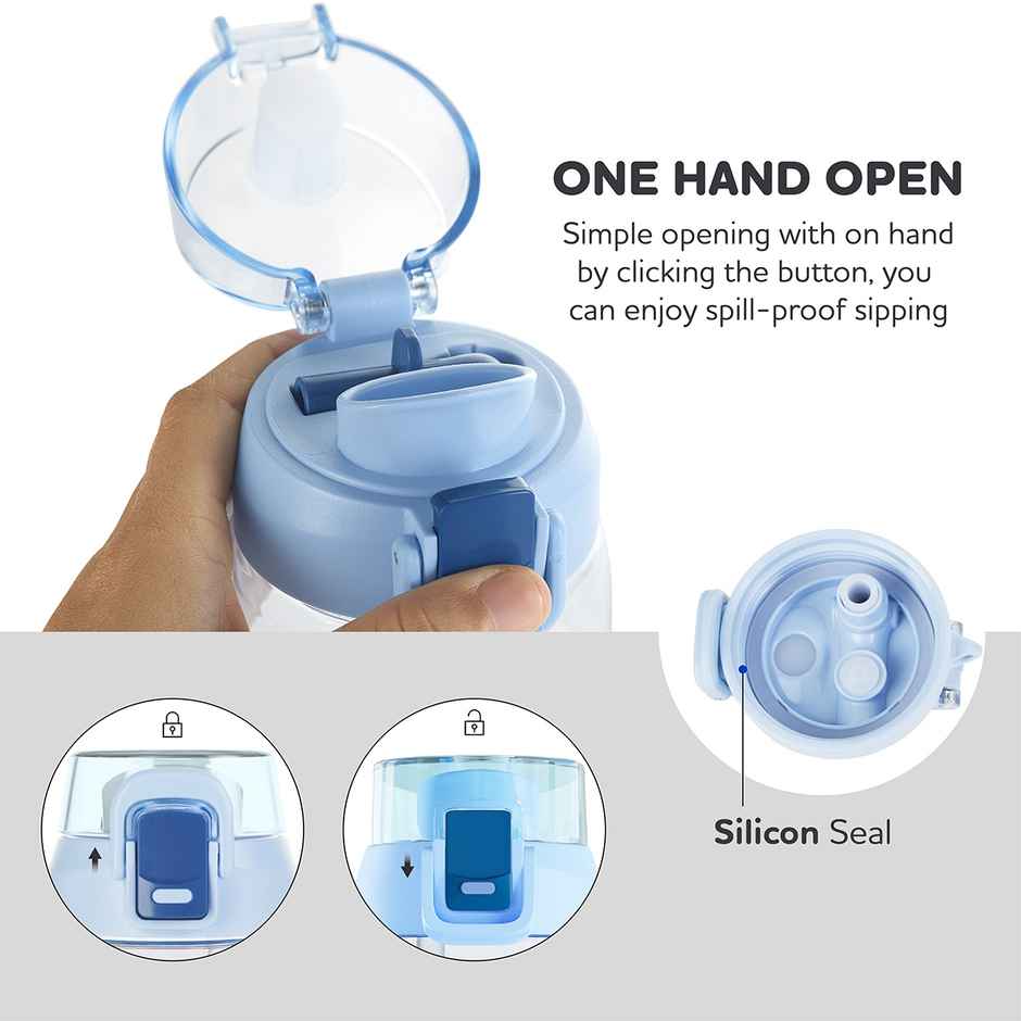 Kolorr Glide 630 ml Bottle | Light Blue & Blue | Ideal for Travel & Everyday Hydration