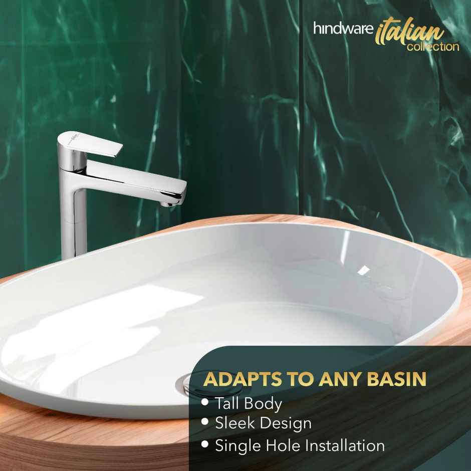 Hindware Element Wash Basin Tap | For Bathroom | Brass With Chrome Finish