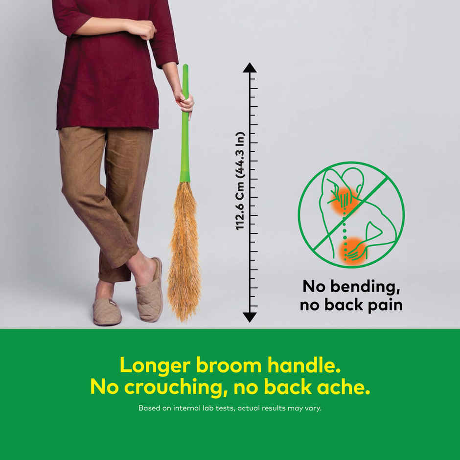 Scotch-Brite No-Dust Broom, Long handle, Easy floor cleaning (Multi-use)