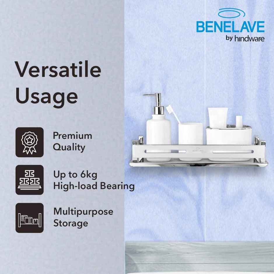 Benelave By Hindware Multi-Purpose Shelf For Bathroom And Kitchen | Stainless Steel Construction