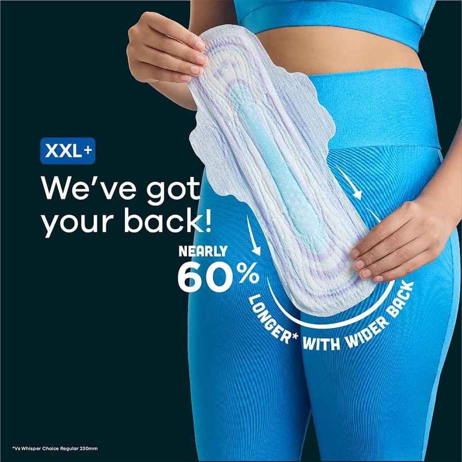 Whisper Bindazzz Nights Sanitary Pads | XXL+ | 16 pcs