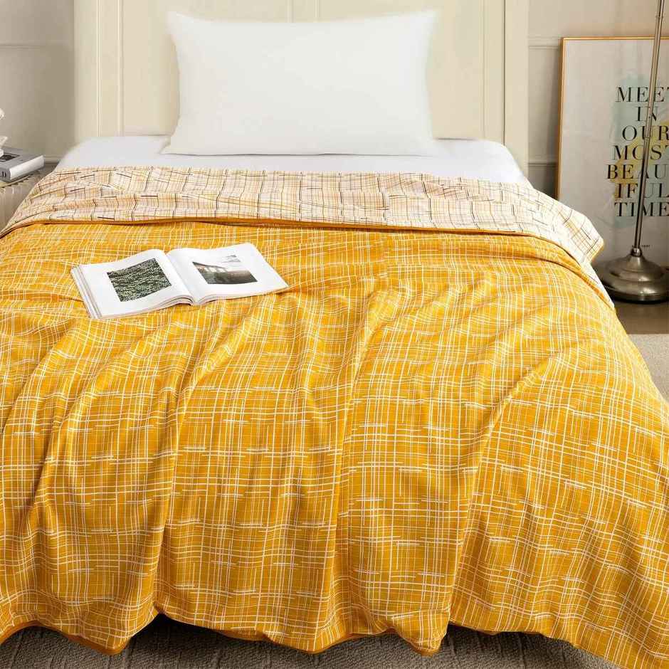 Story@home Printed Single Dohar/Duvet Cover (Cotton, Brown, White) (220x144x2 cms)