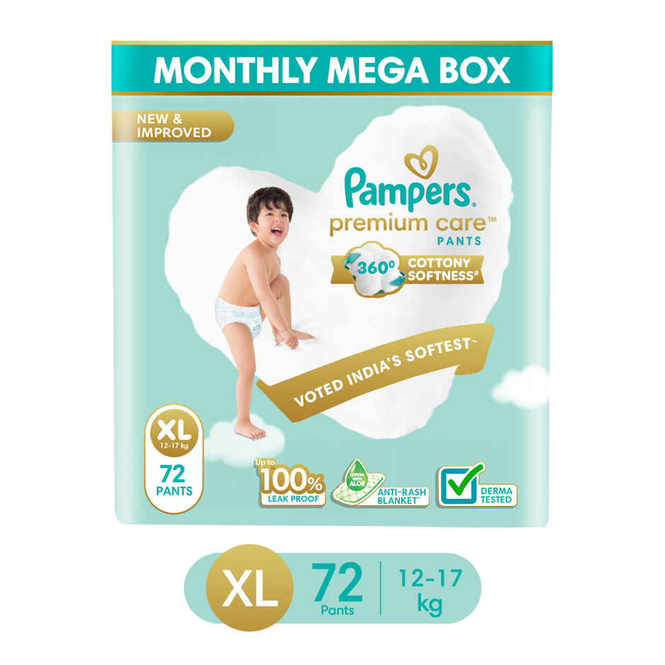 Pampers Premium Care Baby Diapers | Pant Style | XL | 72 pcs