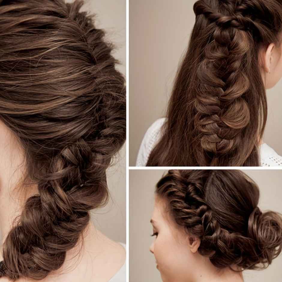 Chronex 2 Pc Hair Bun Maker Topsy Tail Hair Braiding Tool Diy French Ponytail Maker Tools | Black