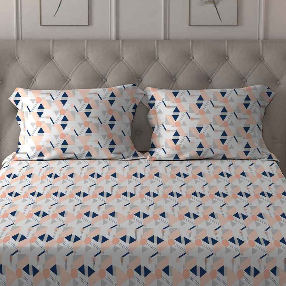 Home Elegance Microfiber Bedsheet Set | Queen Size Double Bed sheet | 2 Pillow Covers | Pearl