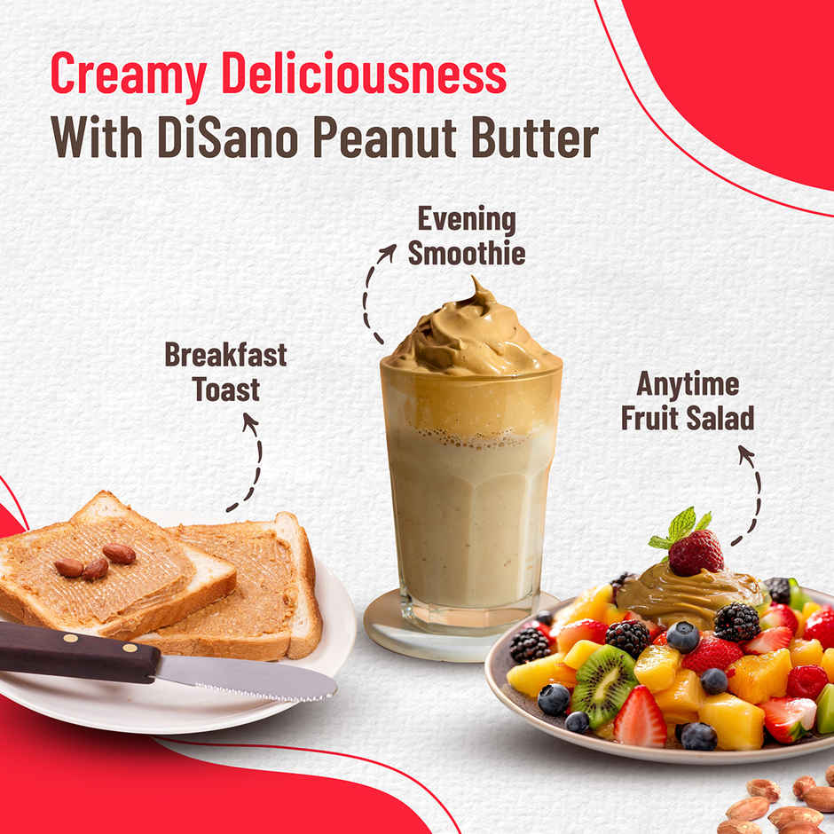 Disano Peanut Butter - Creamy, 26% Protein, No Trans Fat & Preservatives