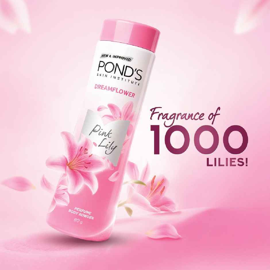 Pond's  Dreamflower Perfumed Powder With Vitamin B3 For Women, Pink Lily|300G
