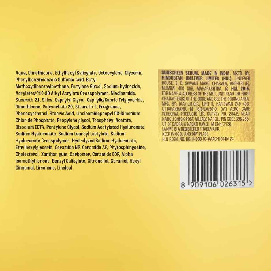 Lakme Sun Expert Dry Matte Fluid Spf 50++++ Sunscreen With 1% Niac & Ceramide, For Oily Skin