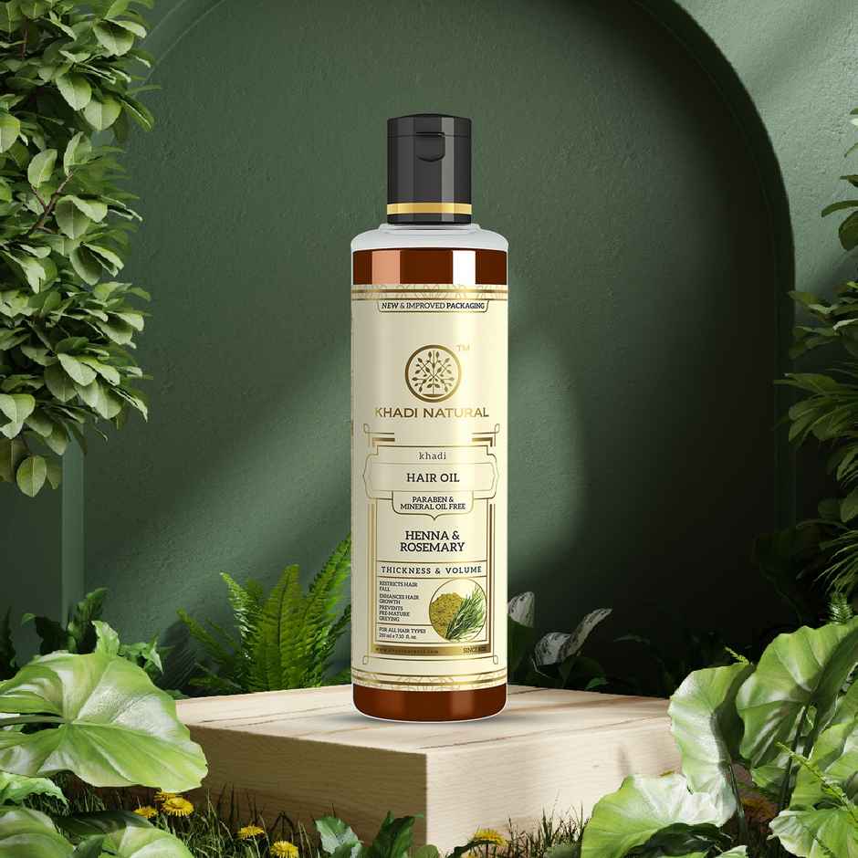 Khadi Natural Henna Rosemary Hair Oil For Hair Growth | Free From Mineral Oil