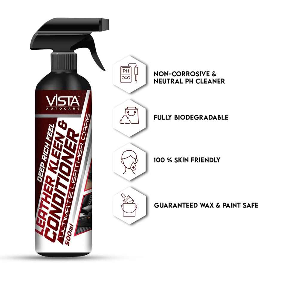 Vista Auto Care Leather Kleen & Conditioner | All Purpose Leather Cleaner & Conditioner