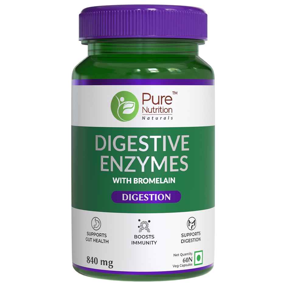 Pure Nutrition Digestive Enzymes 665mg | Bromelain Support | 60 Veg Caps