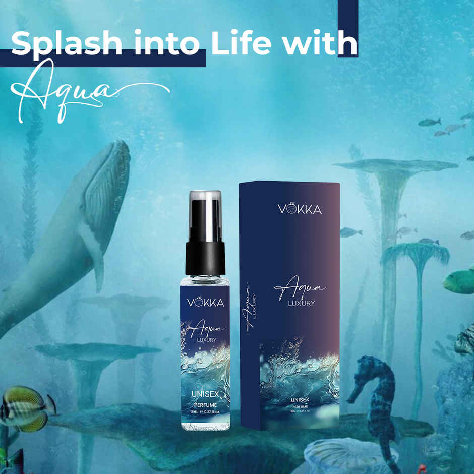 Vokka Pocket Perfume Aqua Unisex Long Lasting Aqua Woody Musky