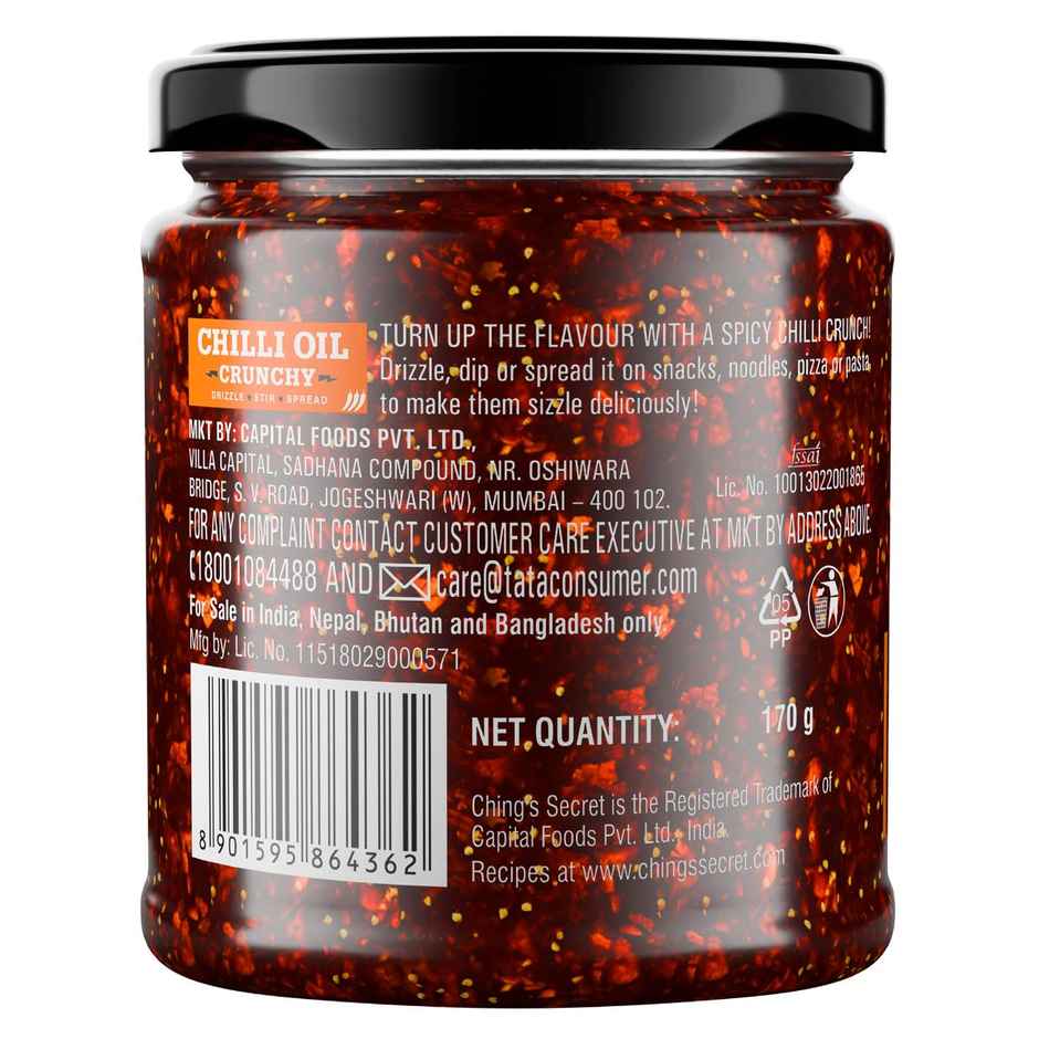 Ching's Chilli Oil Crunchy | Drizzle, Stir, Spread| Use on Noodles, Fried Rice, Dimsums