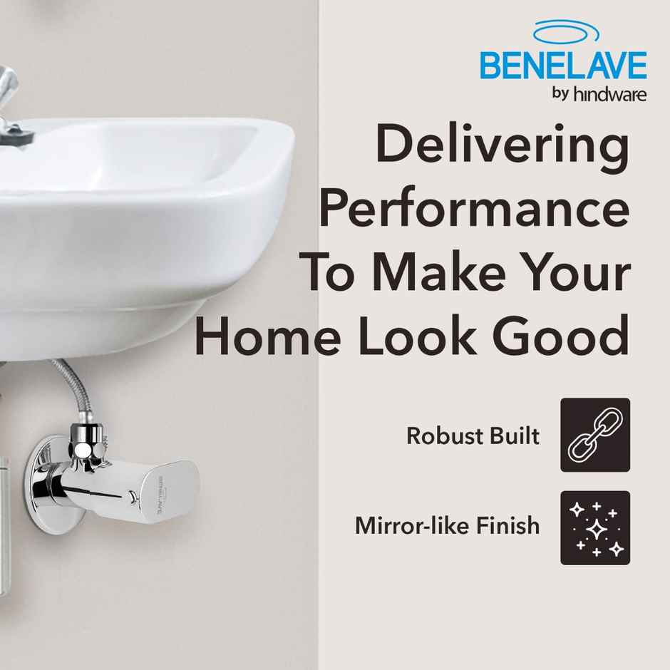 Benelave By Hindware Volga Brass Angle Valve | Brass With Chrome Finish