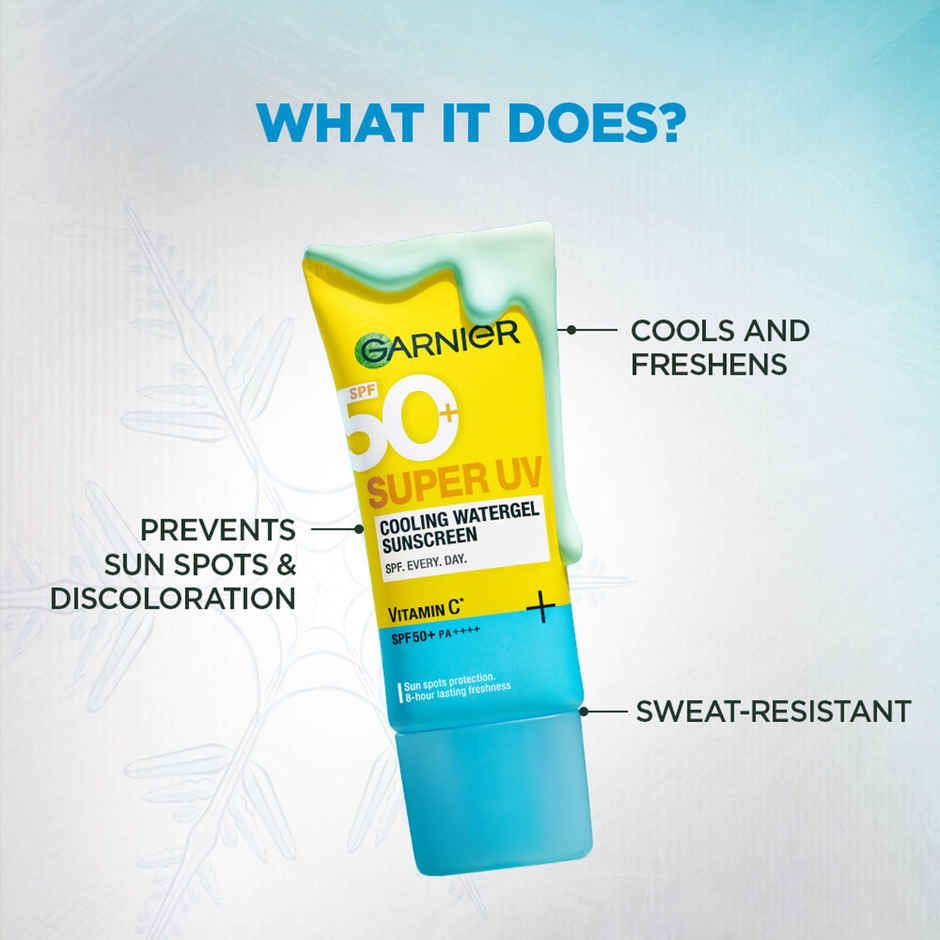 Garnier Super UV Cooling Water Gel Sunscreen Promo | 8 Hr freshness | No White Cast | SPF 50 PA++++