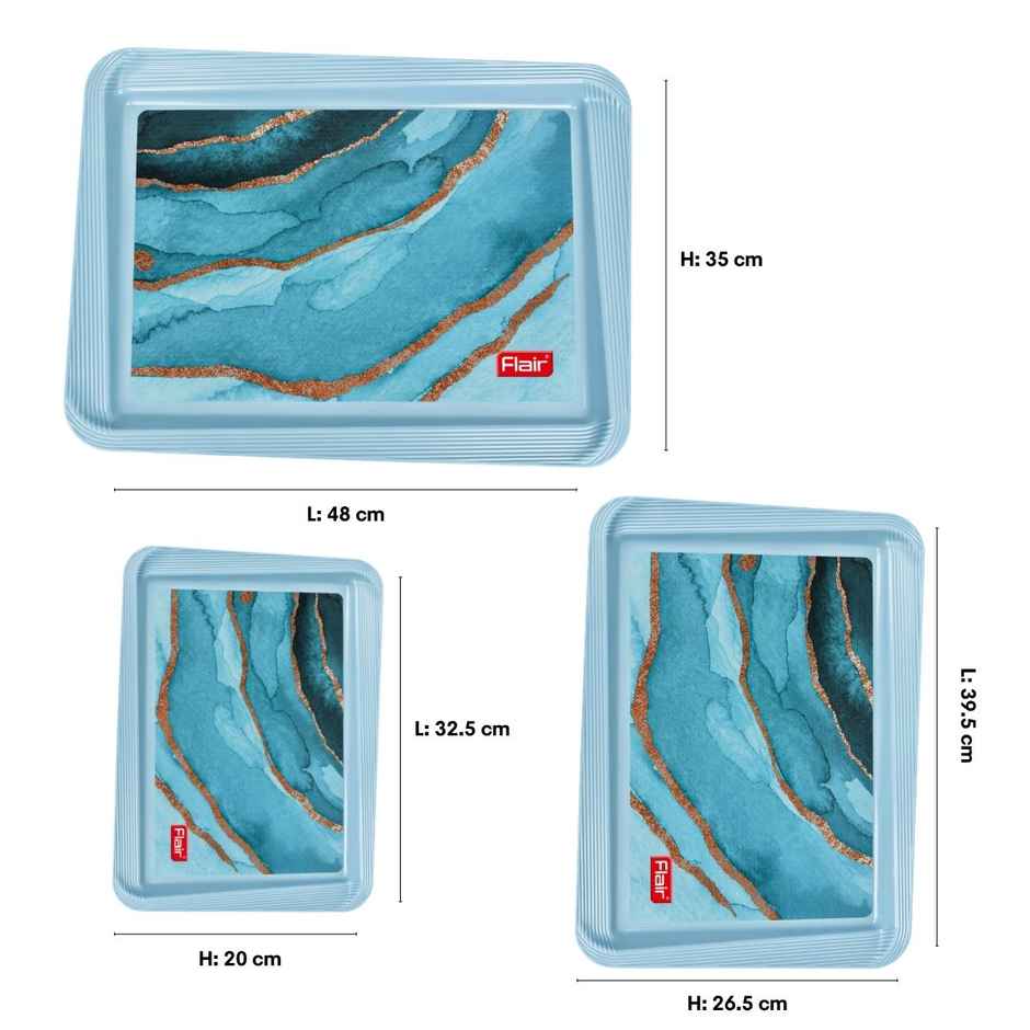 FLAIR Regal Serving Tray Set | Blue