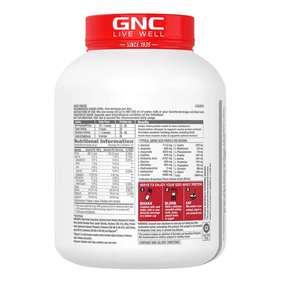 GNC Pro Performance Whey Protein Powder Chocolate Supreme