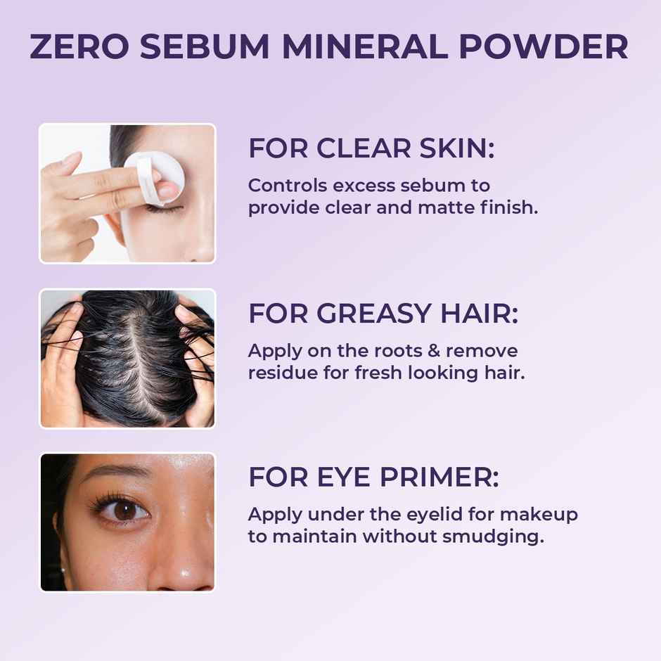 Sanfe No Sebum Mineral Powder For Instant Matte Finish Controls Excess Sebum - 5Gm
