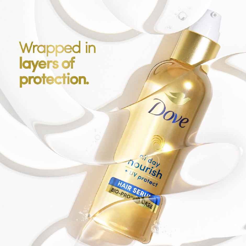 Dove  All Day Nourish + Uv Protect  Hair Serum For All Hair Types With Bio Protein Care
