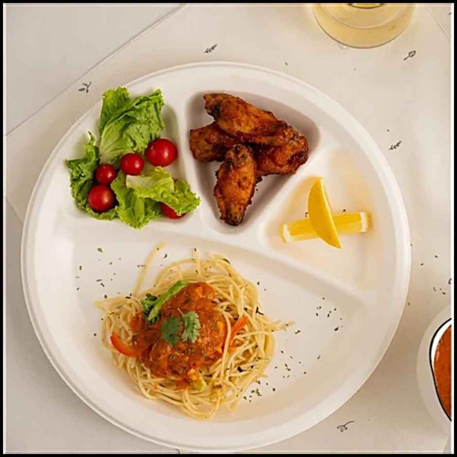 Round Plate | 4 Compartment | 11 inch | Naturepac Combo