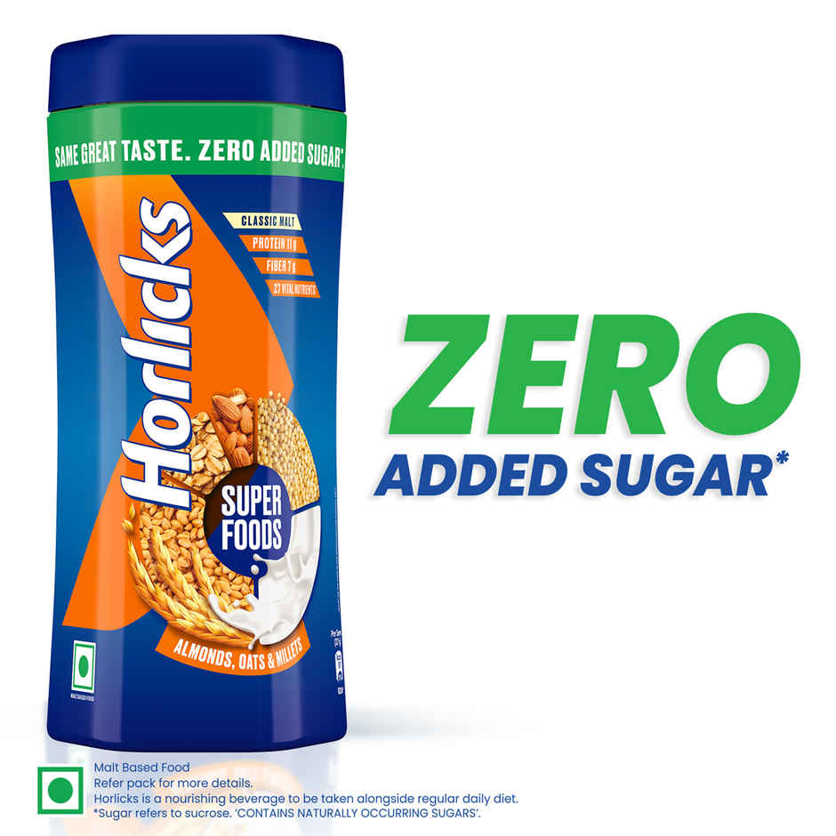 Horlicks No Added Sugar Nutrition Drink Jar | Superfoods