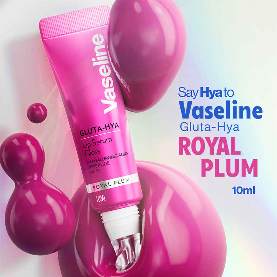 Vaseline Gluta-Hya Royal Plum Lip Serum Gloss | 4X Hyaluronic Acid & Tripeptide | SPF 15
