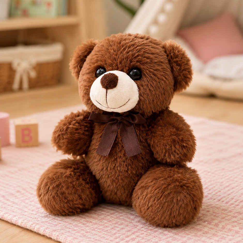 ToyTales Teddy Bear Soft Toy | Plushie Stuffed Animal Toys | Birthday Gift for Kids | Brown | 25cm