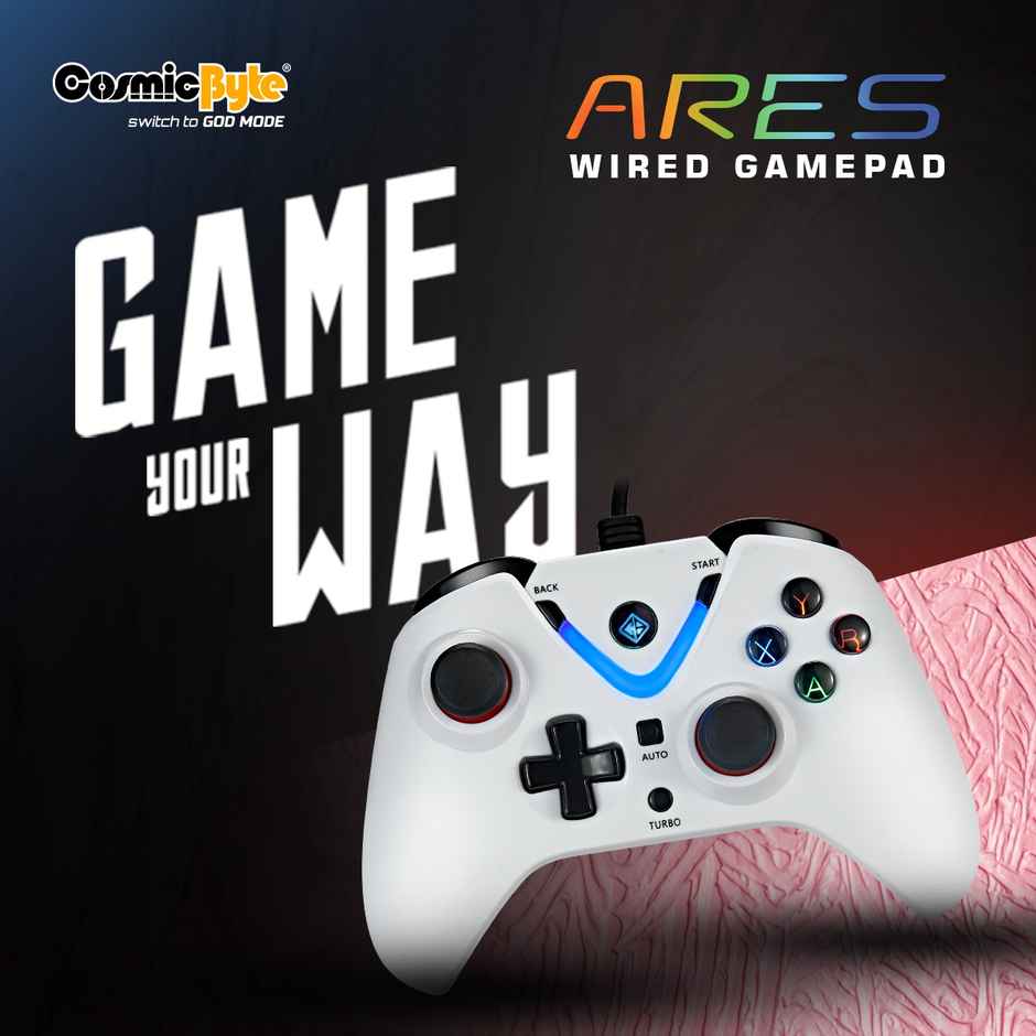 Cosmic Byte Ares Wired Controller For Pc (White)