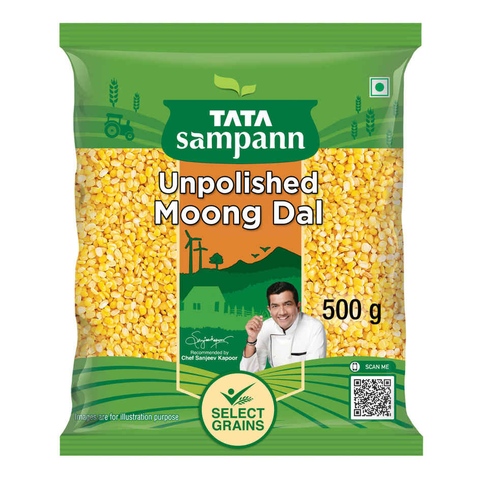 Tata Sampann Unpolished Moong Dal(500gms) & Tata Sampann Unpolished Toor Dal/Arhar Dal(1kg) Combo
