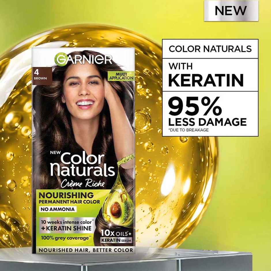 Garnier Color Naturals Long-Lasting Creme Hair Color | Brown - Shade 4