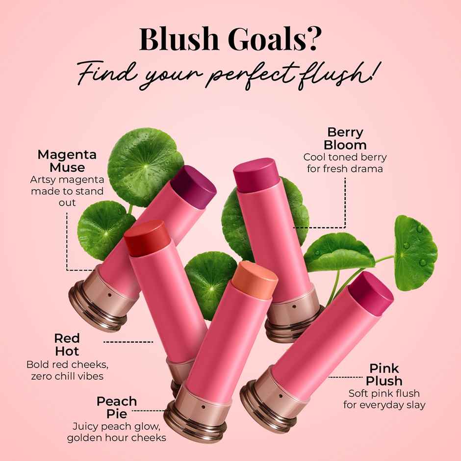 Just Herbs Pink Plush Born To Blush Long Stay Dewy Stick With Shea For Eyes Cheeks And Lips