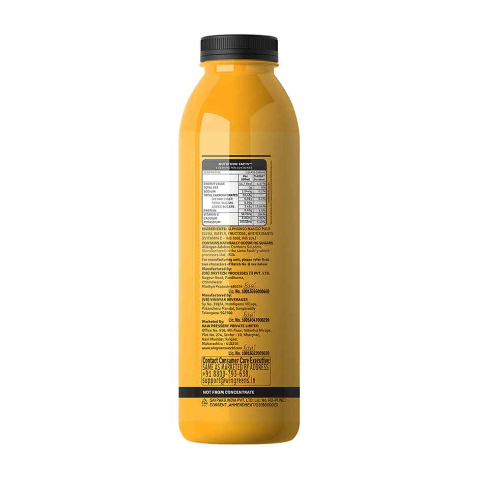 Raw Pressery Alphonso Mango Fruit Juice | Refreshing & Enjoyable