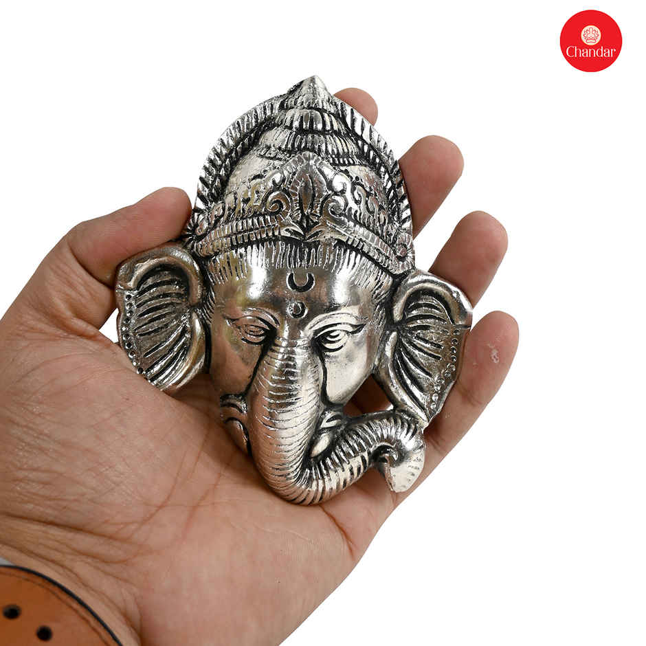 Chandar Baal Ganesh Wall Hanging Metal Oxodised 11.5X9.5 Cm