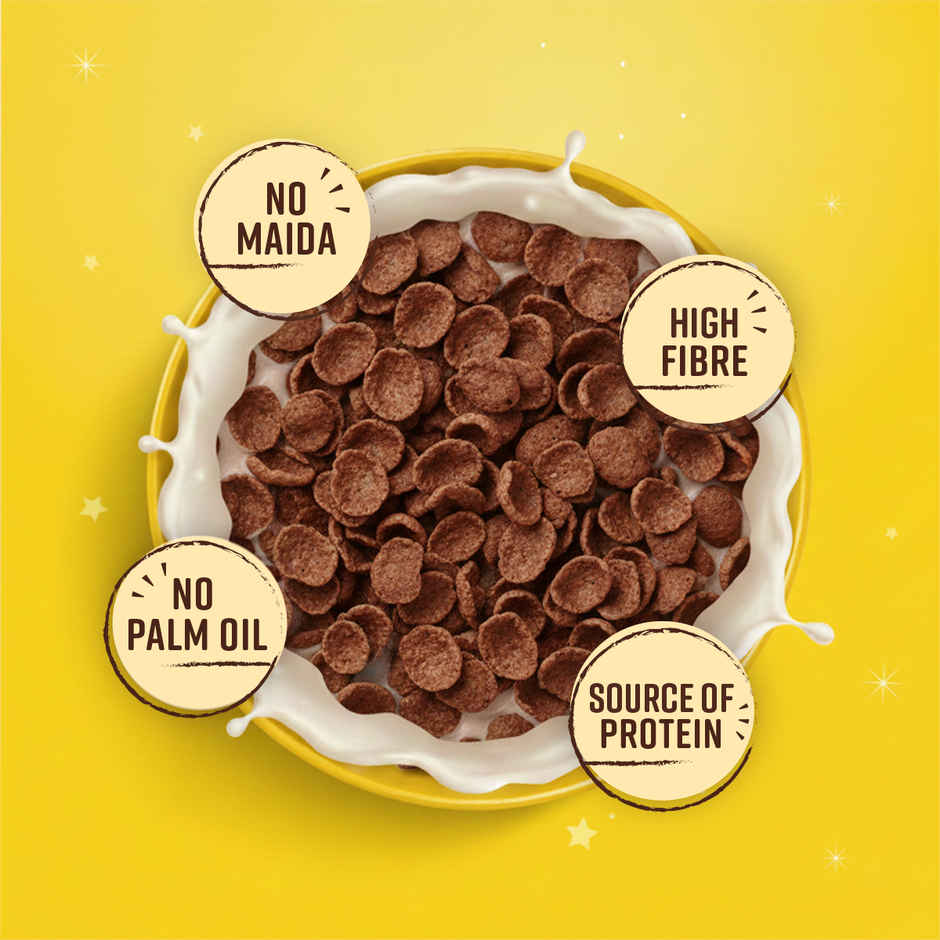 Bagrry's Choco+ With 0% Maida & 3 Great Grains Flakes(Oats,Whole Wheat,Rice) 1 KG 