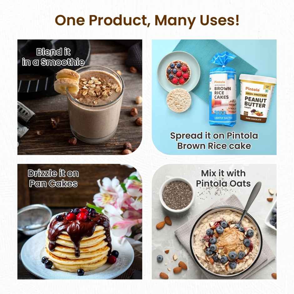 Pintola Crunchy High Protein Peanut Butter Dark Chocolate