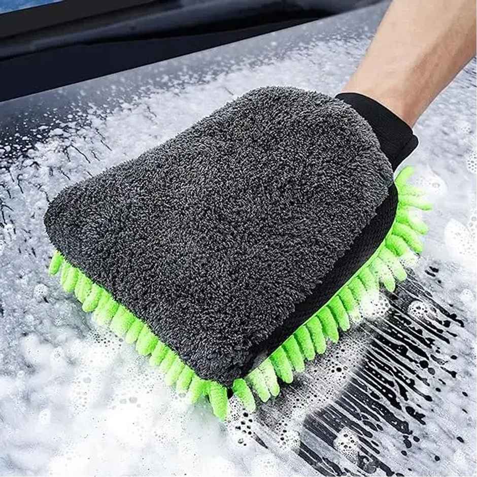 Sheen Microfiber Cleaning Hand Glove | 350 Gsm | Set Of 2 (Colour May Vary)