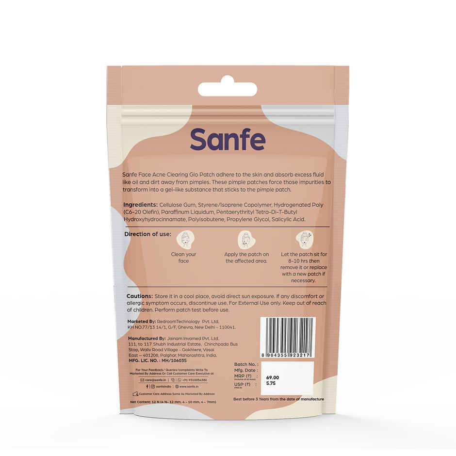 Sanfe Pimple Patches Fast-Acting Overnight Acne Patch