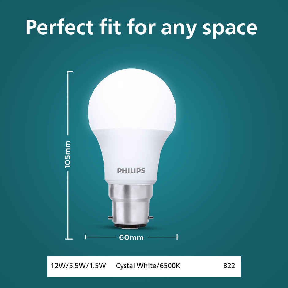 Philips Multi Wattage LED Bulb | 12 W | 6500 K | B22