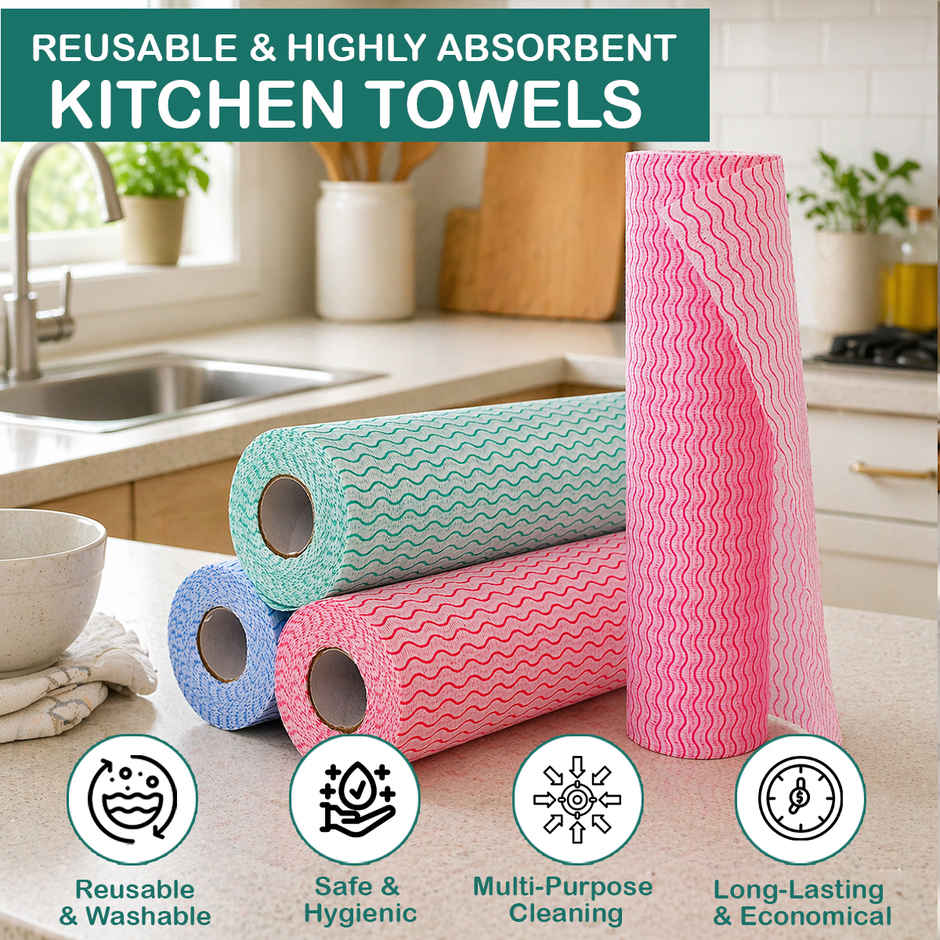 GINNI Superwipe Kitchen Towel Roll | 50 Pulls | 30 x 25 cm