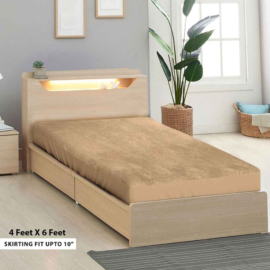 Sassoon Twin Size Single Bed Mattress Protector | 4 x 6 Feet | Beige