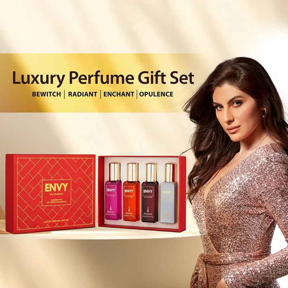 Envy Red Luxury Perfume Gift Set | 20 ml X 4 Eau De Parfum - 80 ml For Women