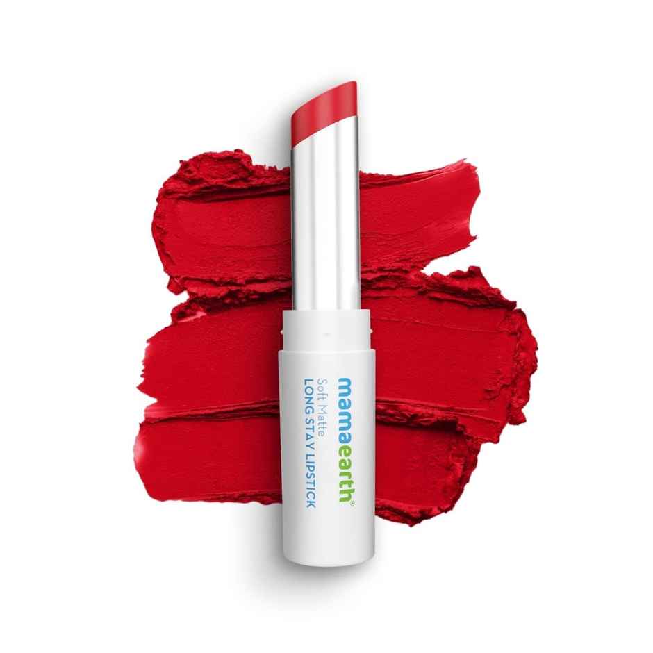 Mamaearth Soft Matte Lipstick - Ruby Red | Intense Color Payoff Combo