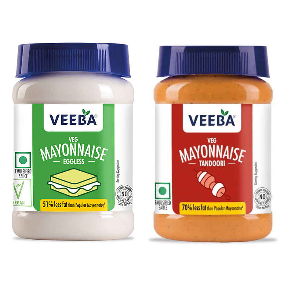 Veeba Tandoori Mayonnaise (250g) & Veeba Veg Mayonnaise Eggless (250g) Combo