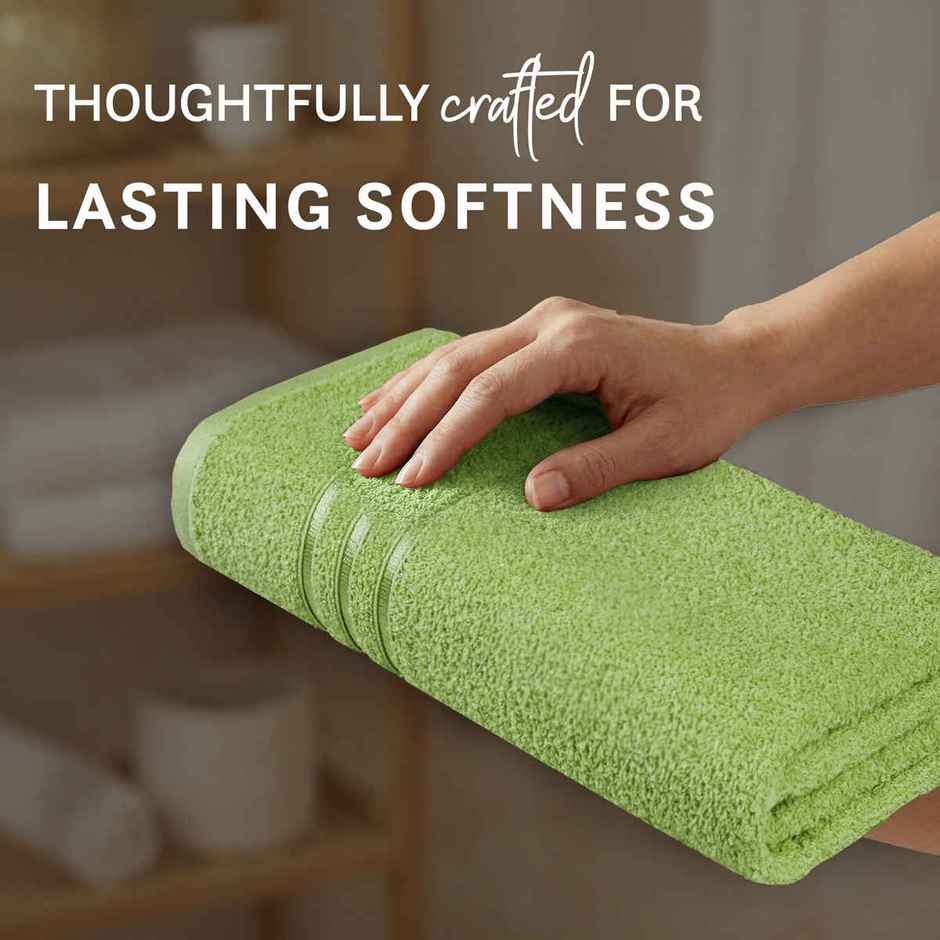 Mytrident Cotton Bath Towel | 400 GSM | Towels for Bath - Lime Green