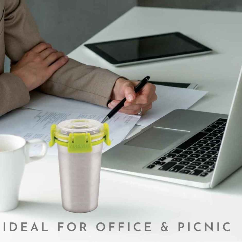 Magnus Klip Lock Stainless Steel Matte Tumbler - 350 ml